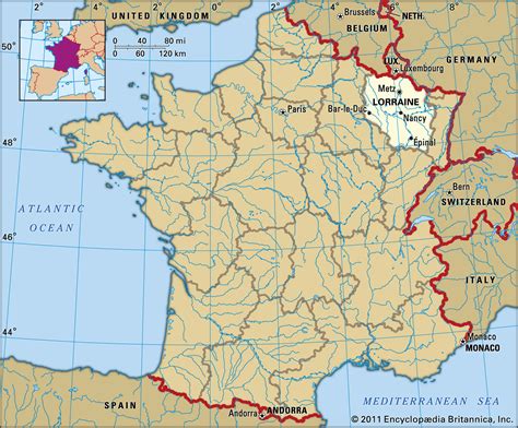 Carte Region Lorraine