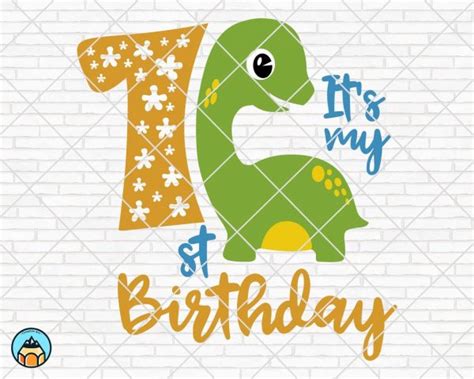1st Birthday Dinosaur SVG | HotSVG.com
