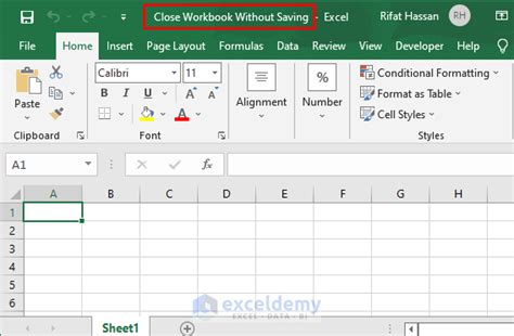 Excel VBA Close Workbook Without Saving ExcelDemy