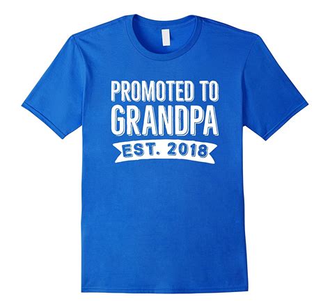 Mens Promoted To Grandpa Est 2018 T-Shirt Baby Reveal Gift-Rose ...