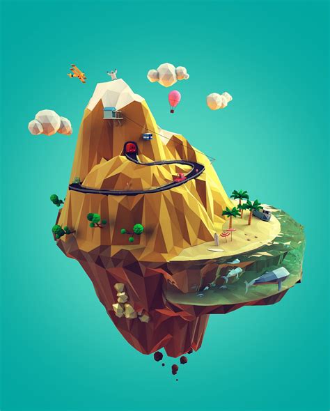 Lowpoly Mountain On Behance Low Poly Art Low Poly Environment