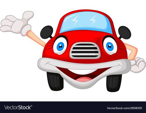 Cute Red Car Cartoon Character Royalty Free Vector Image