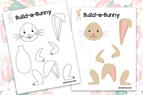 Free Printable Build A Bunny Craft For Kids Mrs Merry