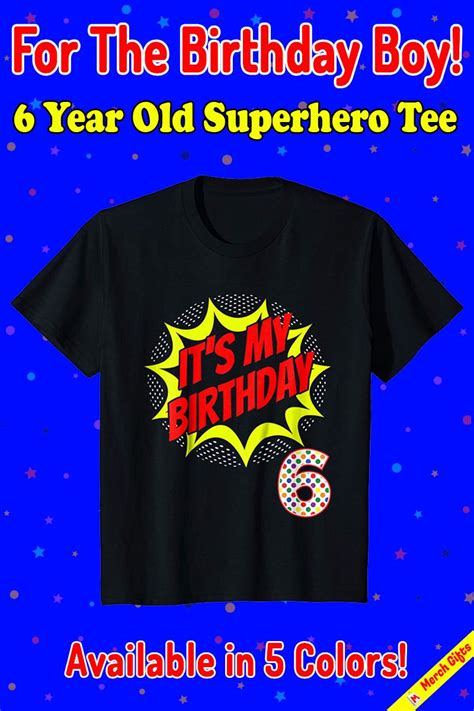 Superhero Birthday Shirt Boys T Awesome Fun Super Hero 6th Bday