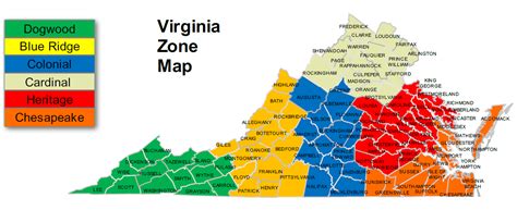 Virginia Hardiness Zone Map