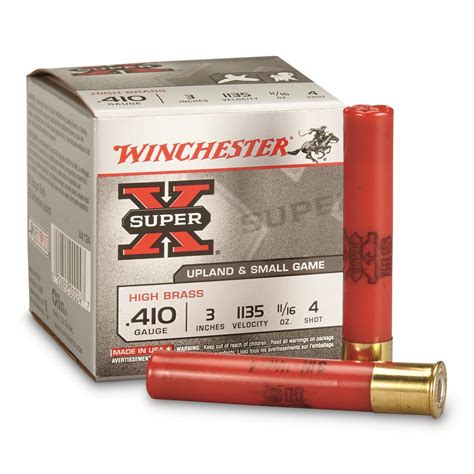 winchester super x high brass game loads 410 gauge 3 11 16 ozs 25 rounds 159409 410