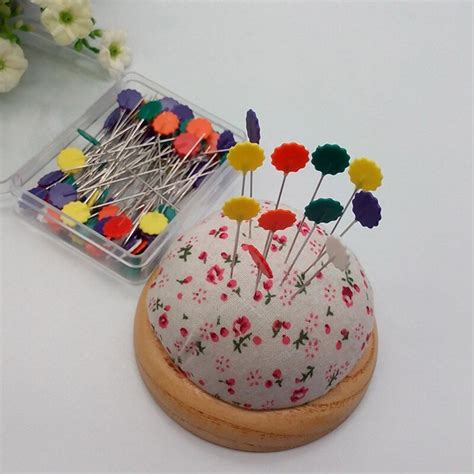 50pcs Lot Multicolor Patchwork Pins Sewing Accessories Colorful Flower