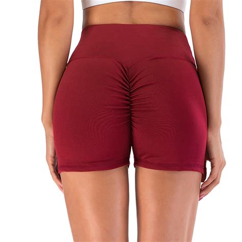 Cross1946 Sexy Women High Waisted Workout Gym Booty Yoga Shorts Sports Ruched Butt Lifting