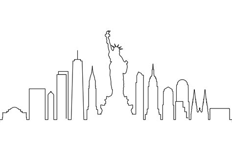 New York City Skyline City Silhouette Graphic By Simpline · Creative