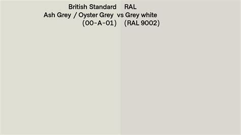 British Standard Ash Grey Oyster Grey A Vs Ral Grey White