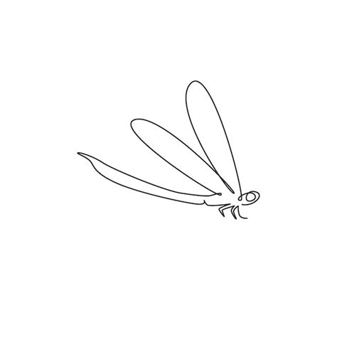 Premium Vector One Single Line Drawing Of Cute Dragonfly For Company