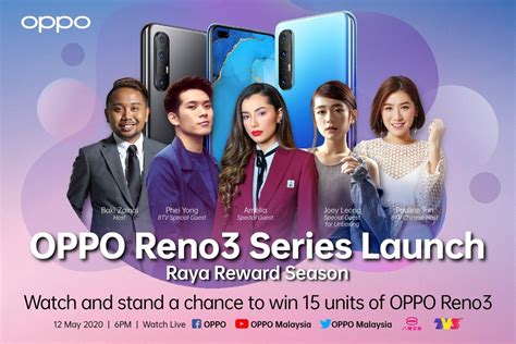 It measures 160.2 mm x 73.3 mm x 7.9 mm and weighs 170 grams. OPPO Reno 3 series will be launching in Malaysia on 12th ...