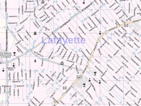 Lafayette Map Louisiana