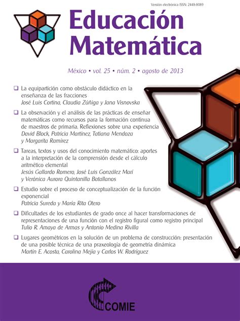 Volumen 25 Número 2 Agosto 2013 Revista Educación Matemática