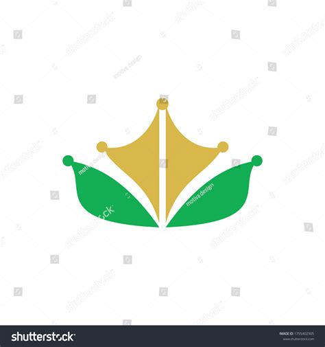 Vector Luxury Crown Leaf Logo Design Stock Vector Royalty Free