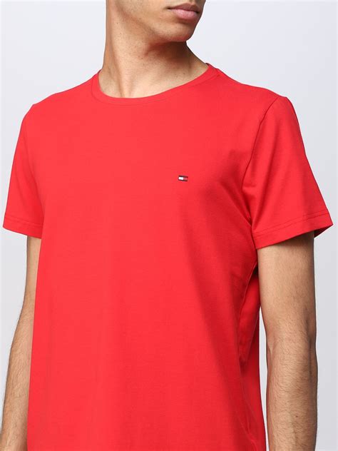tommy hilfiger t shirt for man red tommy hilfiger t shirt mw0mw10800 online on giglio