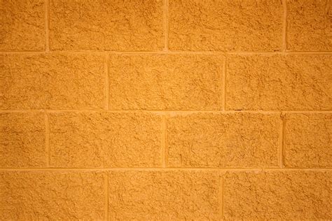 Painted Yellow Cinder Block Wall Texture Picture Free Photograph
