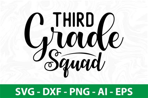 Third Grade Squad Svg Cut File By Orpitaroy