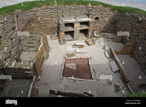 Skara Brae Stone Age Houses Orkney Lay Out Of House Stock Photo Alamy