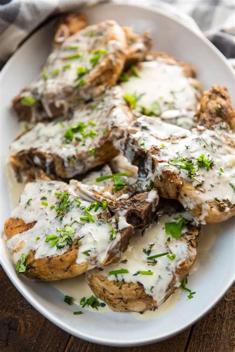 Place lid on slow cooker and cook on high for 4 hours, or low for 8 hours. Slow Cooker Pork Chops with Creamy Herb Sauce - Slow Cooker Gourmet