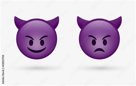 Stockvektorbilden 3d Devil Emoji Face Bad Evil Emoticon Smiling