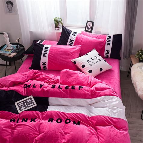 Browse latest range of unique victoria's secret comforter sets. Victoria's Secret Pink Embroidery Flannel Bedding Set ...