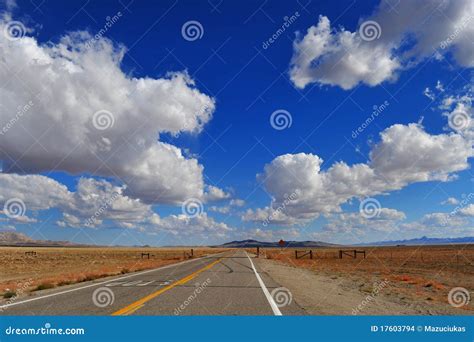 Road In Nevada Desert Stock Photo Image Of Clouds Abandon 17603794