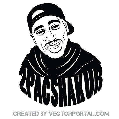Rapper 2 Pac Shakurai Royalty Free Stock Svg Vector And Clip Art