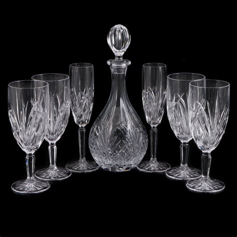 marquis by waterford brookside crystal water goblets and flutes with decanter ebth