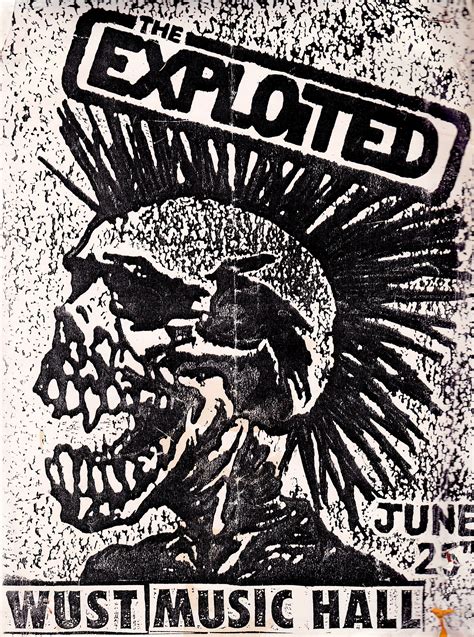 the exploited at wust punk poster punk art vintage concert posters