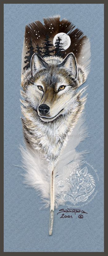 Wolf Spirit 2 Feather Print