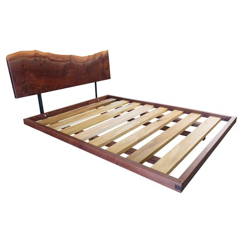 Ab5 Queen Size Contemporary Walnut Floating Platform Bed For Sale At