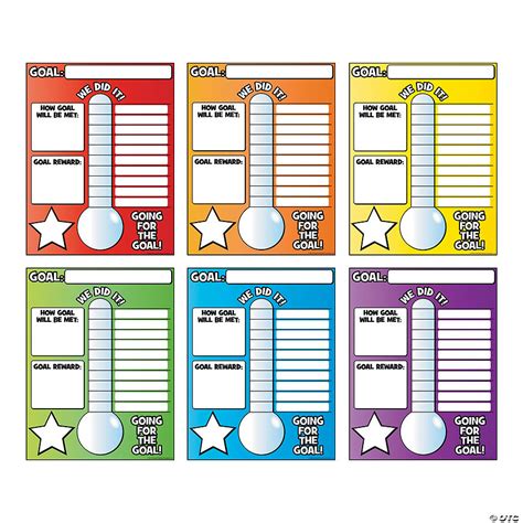 Fundraising tracker template creative images. Goal Thermometer Posters | Oriental Trading