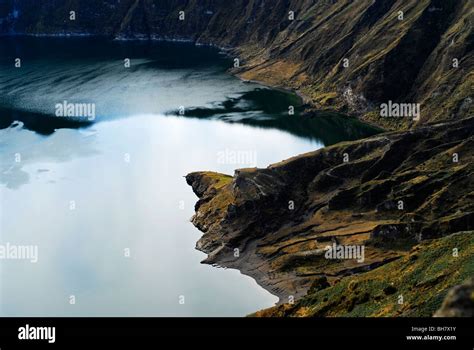 Ecuador Quilotoa View Of A Lake Amid Mountain Ranges Stock Photo Alamy
