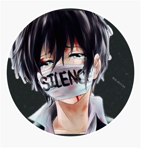 Transparent Shhh Clipart Black And White Mask Sad Anime Boy Hd Png Download Transparent Png
