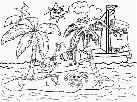 Sun, sand and surf, i can think of no better place to be on a beautiful summer day. Minions In The Beach Coloring Page - Free Printable Coloring Pages for Kids