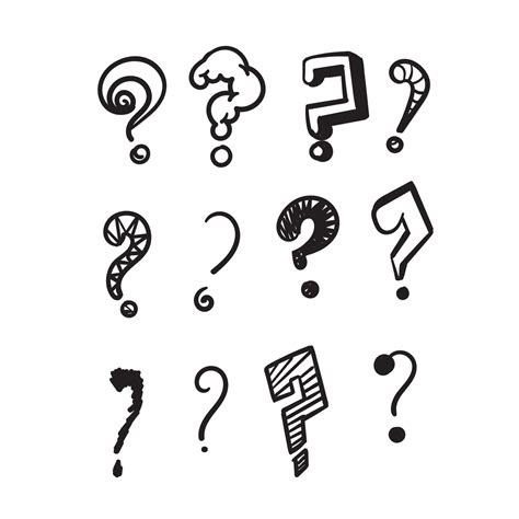 Set Of Hand Drawn Question Marks Doodle Questions Marks Set Vector