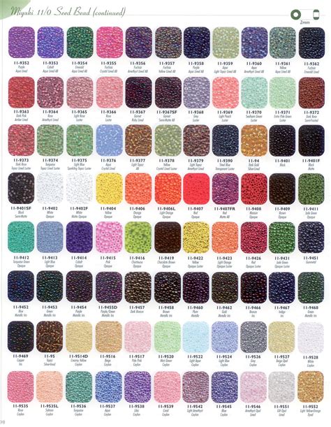 Delica Bead Color Chart