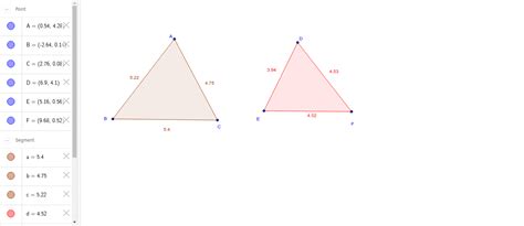 Triangles Experiment Geogebra