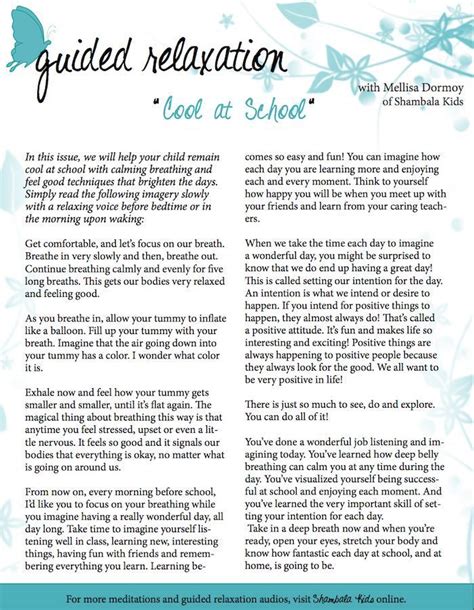 Guided Meditation Script For Self Confidence At School
