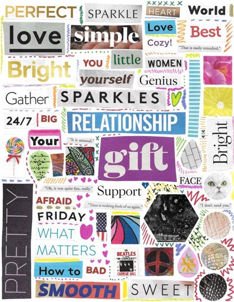 Free Download ~ Printable Digital Magazine Words Collage Sheet In 