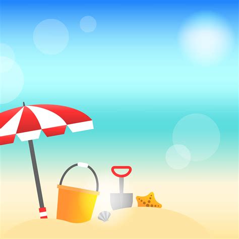 Summer Time Summer Beach Background Vector Illustration