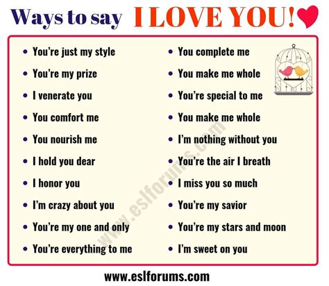 80 Romantic Ways To Say I Love You Esl Forums Learn English Words Writing Words Say I