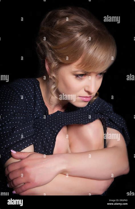 Portrait Of Sad Pensive Woman Stock Photo Alamy