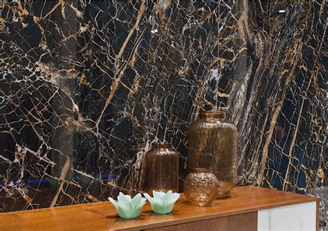 Bali Black Black And Gold Marble Effect Polished Porcelain Wall And