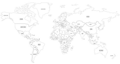 Labeled Map Of North America Drawing Illustrations Royalty Free Vector