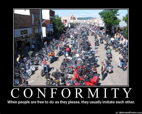 Motorcycle Conformity | Funny motorcycle, Motorcycle humor ...
