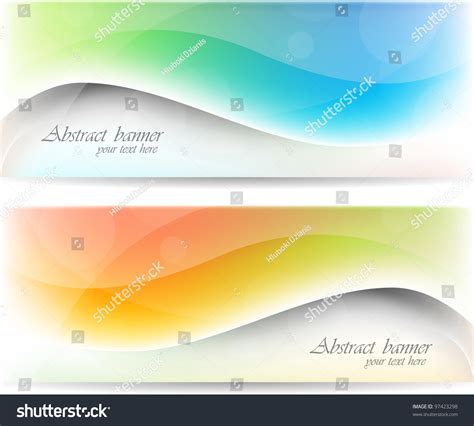 Abstract Color Set Of Banners With Waves Stock Vector Illustration