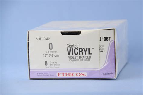 Ethicon Suture J106t 0 Vicryl Violet 6 X 18 Strands 6 Strands Per