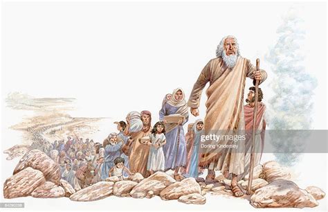 Illustration Of Moses Leading Hebrews Eastward On Journey To Canaan